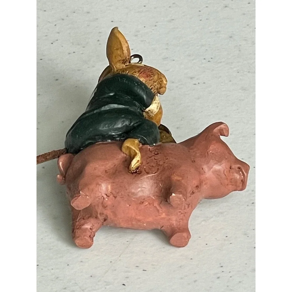Vintage Kurt Adler Ornament Business Mouse Riding Pig First National Bank Penny - Picture 4 of 5